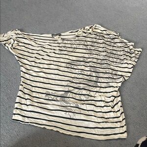 Striped Black and White Women's Top